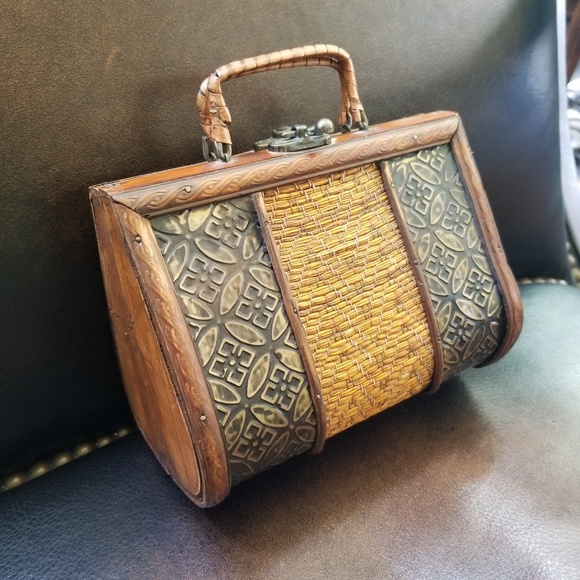 Handbags - Small Wood/Metal Purse